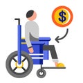 Disablement benefit flat illustration