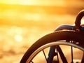 A person in a wheelchair being towed in a special accessible kayak.. AI generation