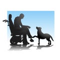 Person in Wheelchair and Dog Royalty Free Stock Photo