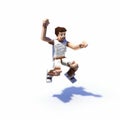 Photorealistic Minecraft Person Jumping In Air With White Background