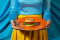 Person woman hamburger food female burger