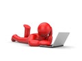 Person work or relax on laptop