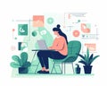 A person working on computer, internet connection and virtual reality concept. Generative Ai Royalty Free Stock Photo