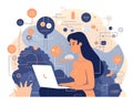 A person working on computer, internet connection and virtual reality concept. Generative Ai Royalty Free Stock Photo