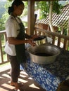 Worker in a plantation of coffee in Bali