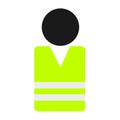 Person with yellow vest - high visibility clothing for security and safety of wearer Royalty Free Stock Photo