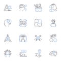 Persona line icons collection. Identity, Role, Character, Profile, Behavior, Habits, Perception vector and linear