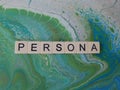 Persona word on contemporary green and blue background Royalty Free Stock Photo