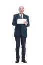 personable business man with a digital tablet. isolated on a white background. Royalty Free Stock Photo