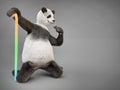 Personage character animal bear panda sing song microphone Royalty Free Stock Photo