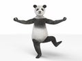 Personage character animal bear panda standing one leg white