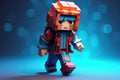 Personagem pixel de um jogo de computador. Pessoa 3D. game Royalty Free Stock Photo