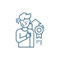 Personal achievement line icon concept. Personal achievement flat vector symbol, sign, outline illustration.