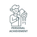 Personal achievement vector line icon, linear concept, outline sign, symbol