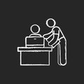 Personal assistant chalk white icon on black background