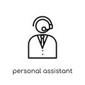 Personal assistant icon. Trendy modern flat linear vector Person Royalty Free Stock Photo