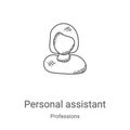 personal assistant icon vector from professions collection. Thin line personal assistant outline icon vector illustration. Linear Royalty Free Stock Photo