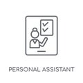 Personal assistant linear icon. Modern outline Personal assistan Royalty Free Stock Photo