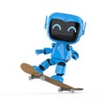 Personal assistant robot play skateboard Royalty Free Stock Photo
