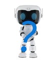 Personal assistant robot with question mark Royalty Free Stock Photo