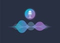 Personal assistant and voice recognition concept gradient vector illustration of soundwave intelligent technologies.