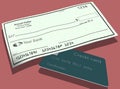 Personal bank checks from an individual checking account is pictured here Royalty Free Stock Photo