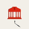 Personal banking vector concept. Symbol of respect, authority, power of financial institution. Minimal illustration