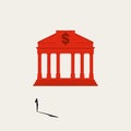 Personal banking vector concept. Symbol of respect, authority, power of financial institution. Minimal illustration