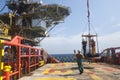 Personal basket transfer at oil platform