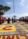 Personal basket transfer at oil platform