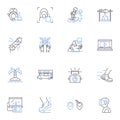 Personal beliefs line icons collection. Faith, Conviction, Creed, Principles, Ideology, Philosophy, Morality vector and