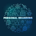 Personal Branding vector circular blue outline illustration Royalty Free Stock Photo