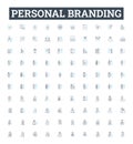 Personal branding vector line icons set. Self-promotion, Networking, Reputation, Identity, Image, Profile, Value