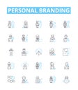 Personal branding vector line icons set. Self-promotion, Networking, Reputation, Identity, Image, Profile, Value
