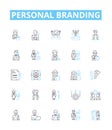 Personal branding vector line icons set. Self-promotion, Networking, Reputation, Identity, Image, Profile, Value
