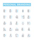 Personal branding vector line icons set. Self-promotion, Networking, Reputation, Identity, Image, Profile, Value