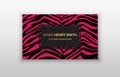 Personal business card. Zebra texture