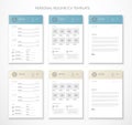 Personal business curriculum vitae and resume vector two colors