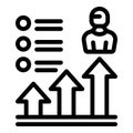 Personal capacity progression icon outline vector. Gain new skills Royalty Free Stock Photo