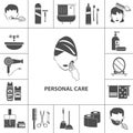 Personal care products icons composition poster Royalty Free Stock Photo