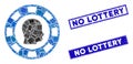 Personal Casino Chip Mosaic and Grunge Rectangle No Lottery Stamp Seals Royalty Free Stock Photo