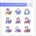 Personal characteristics pixel perfect RGB color icons set Royalty Free Stock Photo