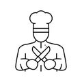 personal chef line icon vector illustration