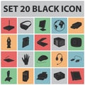 Personal computer black icons in set collection for design. Equipment and accessories vector symbol stock web Royalty Free Stock Photo