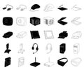 Personal computer black,outline icons in set collection for design. Equipment and accessories vector symbol stock web Royalty Free Stock Photo