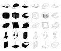 Personal computer black,outline icons in set collection for design. Equipment and accessories vector symbol stock web Royalty Free Stock Photo