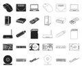 Personal computer black,outline icons in set collection for design. Equipment and accessories vector symbol stock web Royalty Free Stock Photo