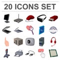 Personal computer cartoon icons in set collection for design. Equipment and accessories vector symbol stock web Royalty Free Stock Photo