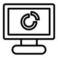 Personal computer icon, outline style Royalty Free Stock Photo