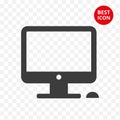 Personal computer monitor icon. Vector flat laptop symbol. Computer isolated minimal style. For web application mobile apps web